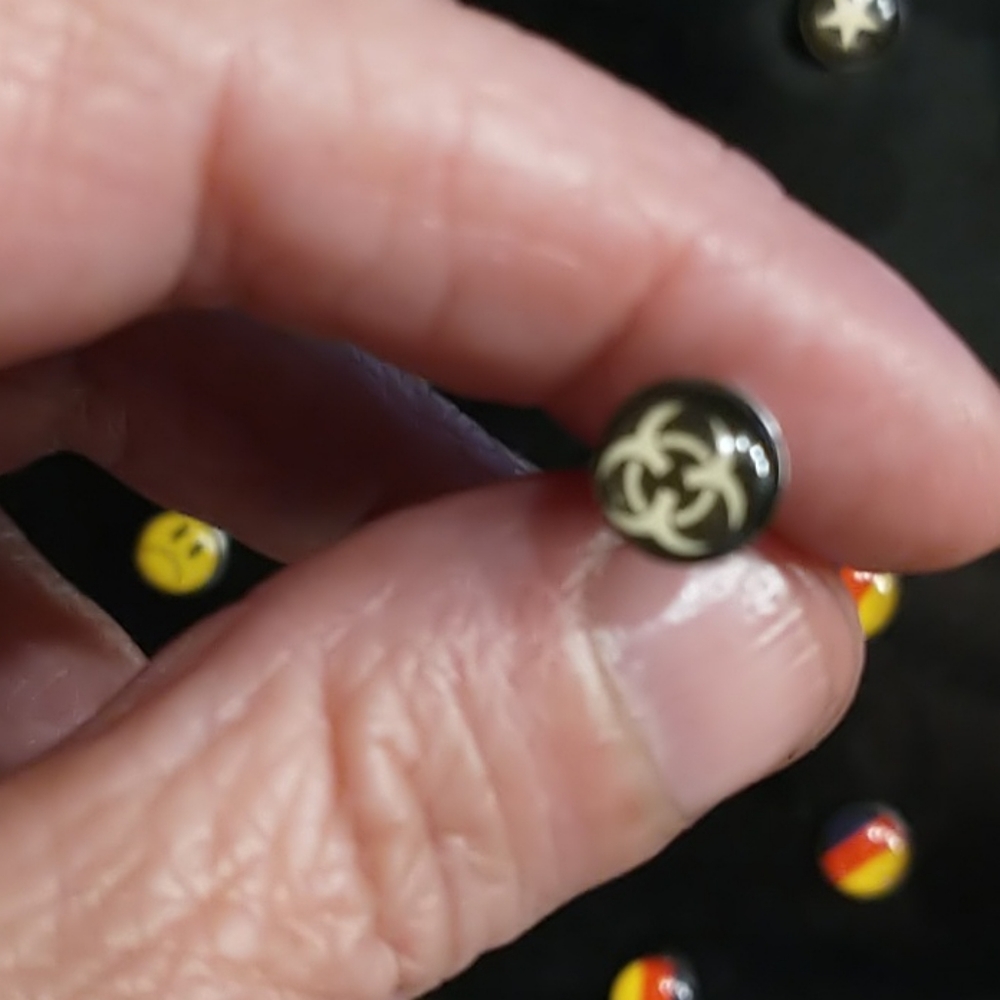 NWOT 14 gauge Biohazard Tongue Barbell
